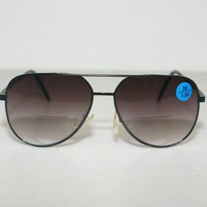 (NWT) Vintage 90's Aviator Metal Bi-Focal Reading Sunglasses (S. Black)